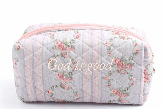 God is Good Quilted Zippered Pouch