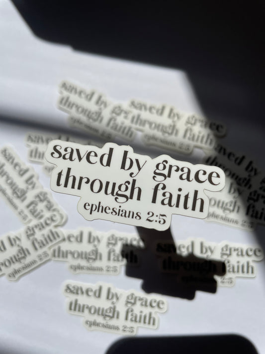 Saved by grace through faith Mini Sticker