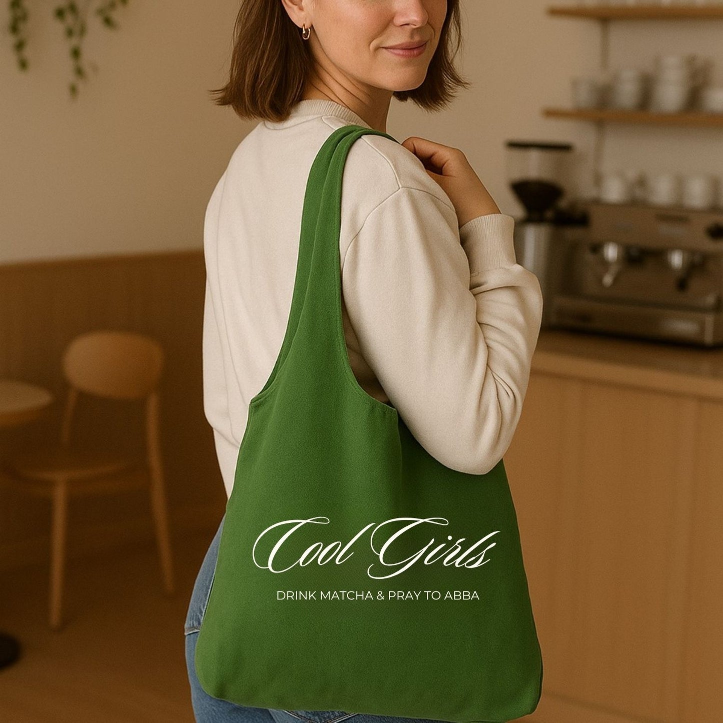 Cool Girls Drink Matcha & Pray To Abba Tote (READY TO SHIP)