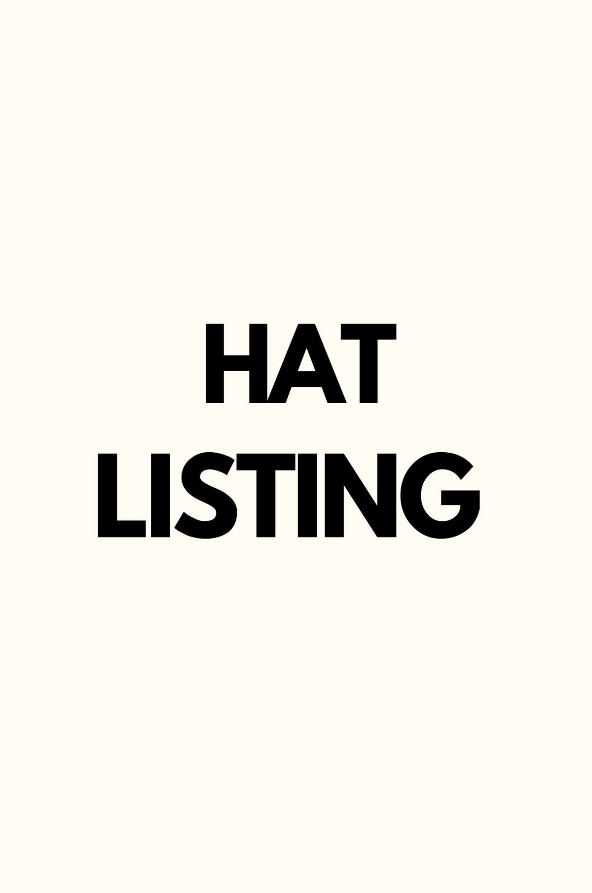 Hat Listing